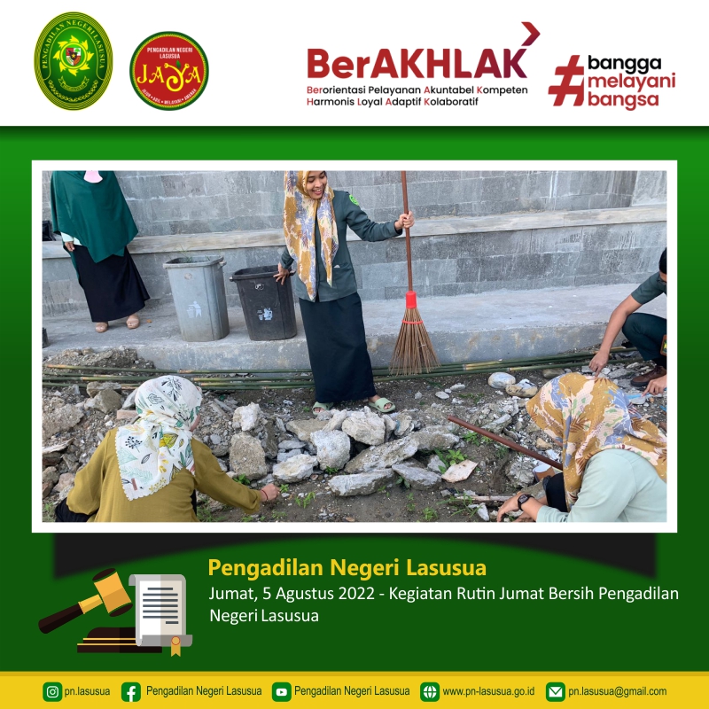 Kegiatan Rutin Jumat Bersih Pengadilan Negeri Lasusua 